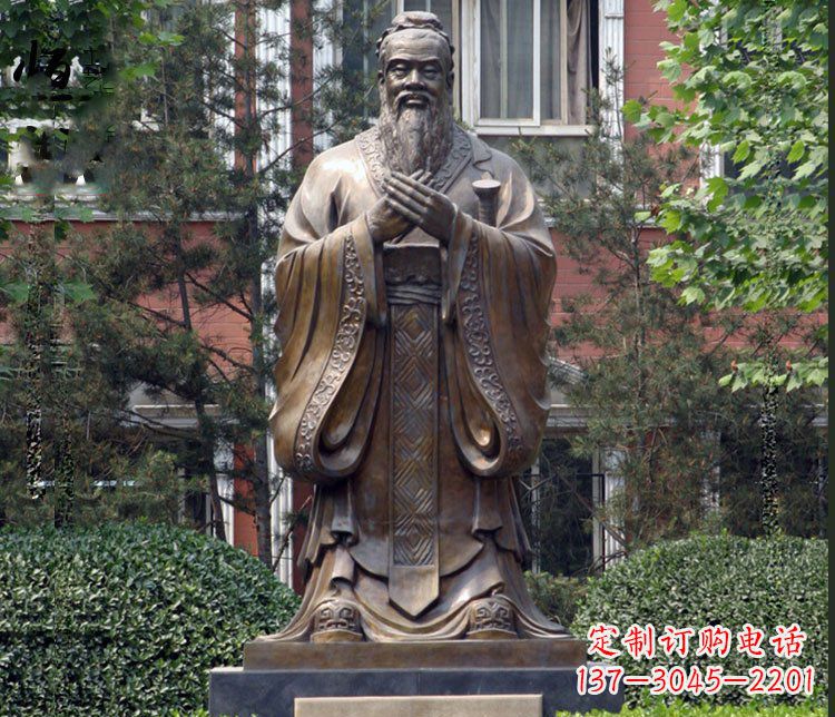 安阳铜雕学校孔子圣人雕塑摆件 (2)