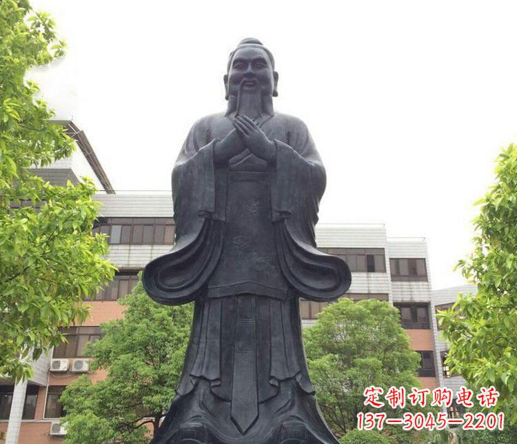 安阳铜雕学校孔子圣人雕塑摆件