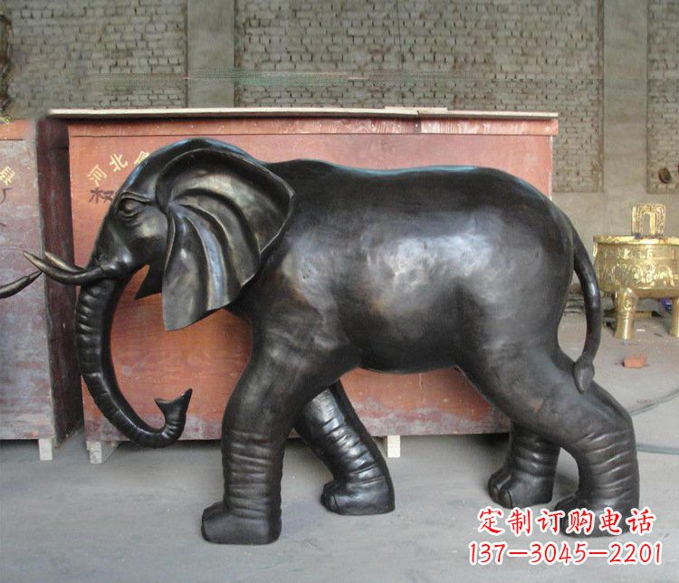 安阳铜雕园林动物大象雕塑