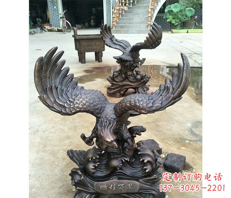安阳铜雕园林飞鹰动物雕塑