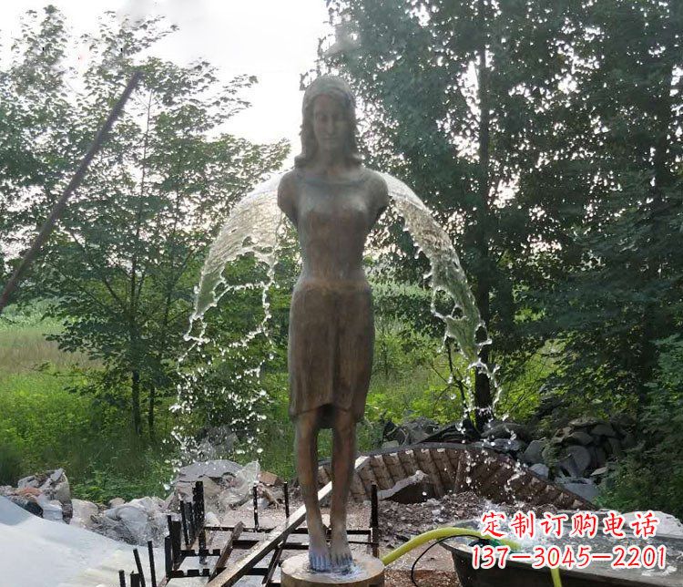 安阳铜雕园林天使雕塑摆件