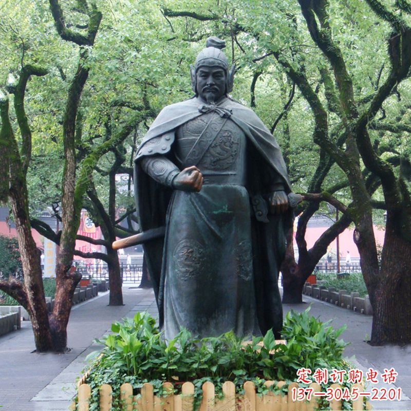 安阳铜雕岳飞雕塑-公园园林历史名人中国古代民族英雄人物雕像
