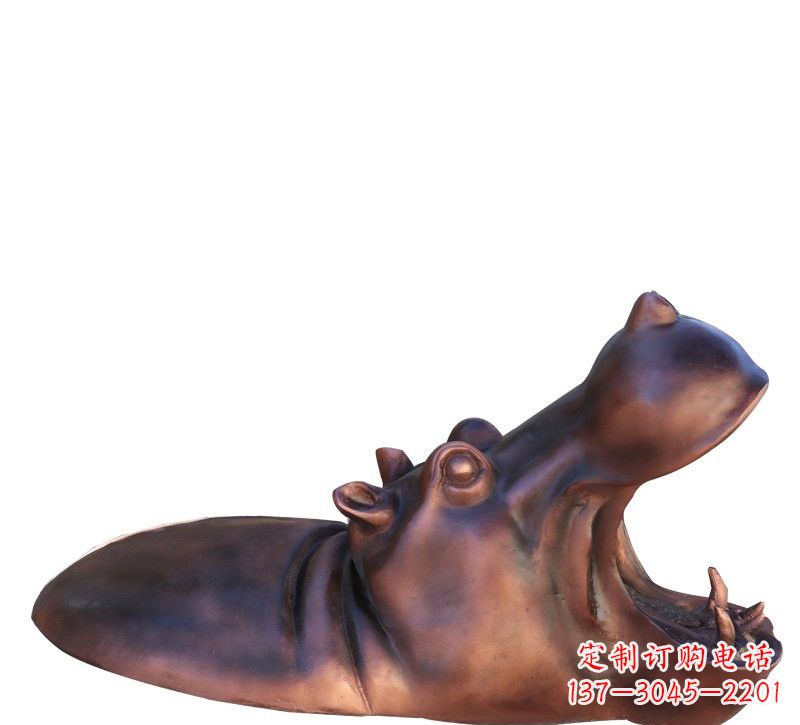 安阳铜雕张嘴河马