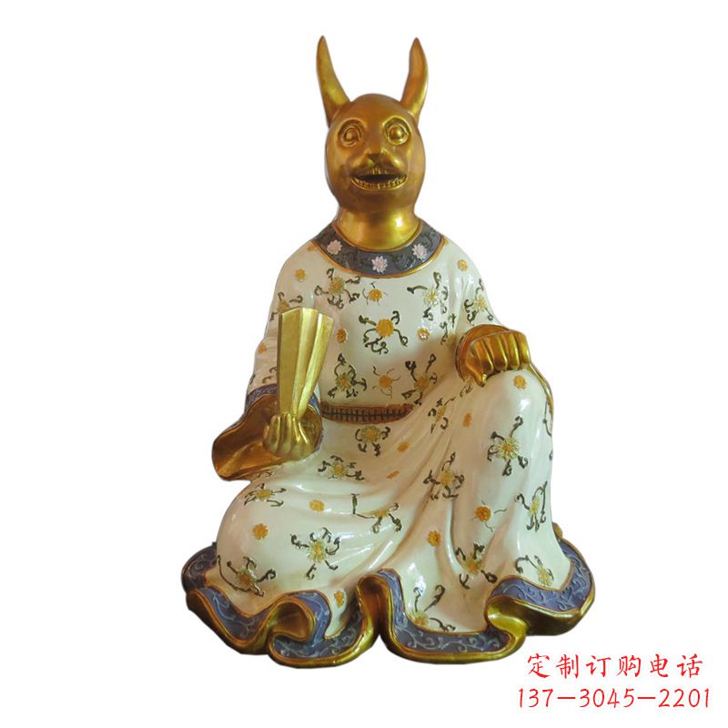 安阳兔-玻璃钢彩绘生肖雕塑