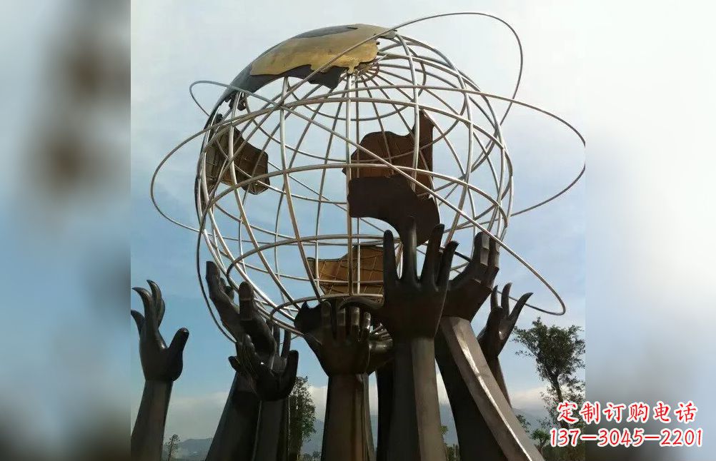 安阳托起地球不锈钢雕塑