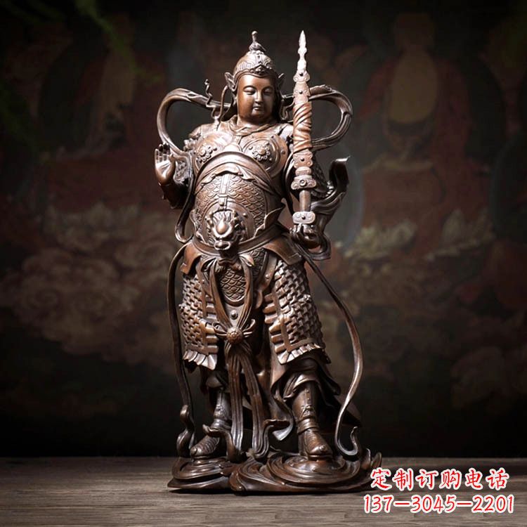 安阳托塔李靖天王铜雕