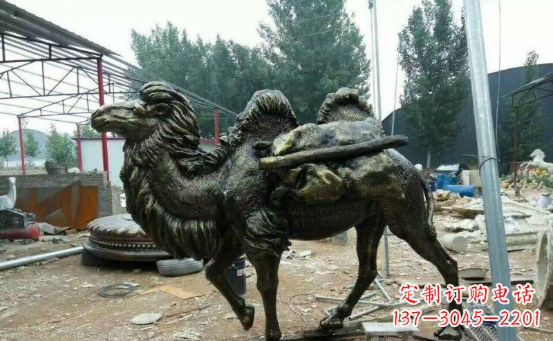 安阳驮着东西的骆驼铜雕