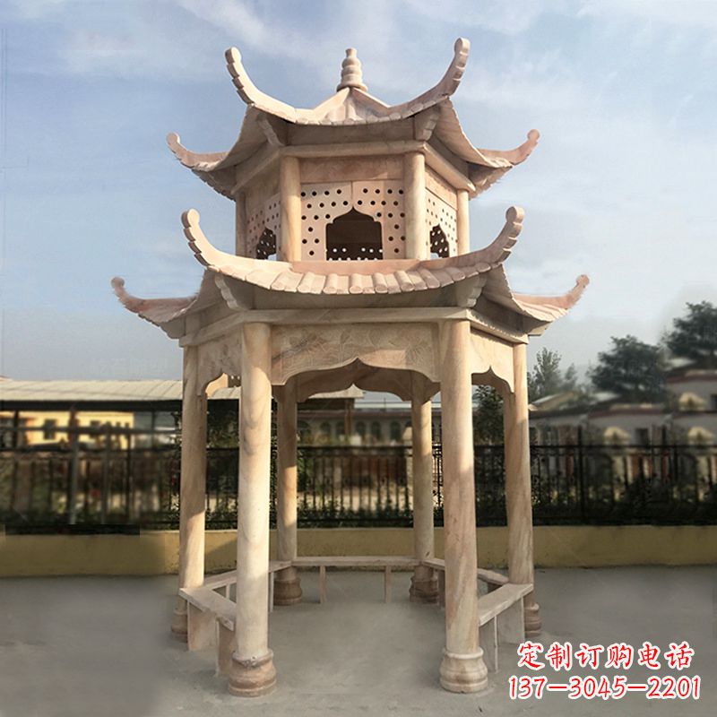 安阳晚霞红大理石凉亭雕塑