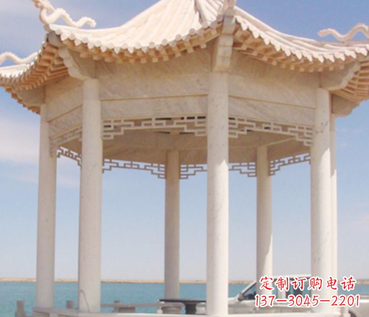 安阳晚霞红单层凉亭石雕