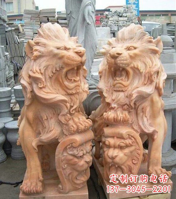安阳晚霞红盾牌欧式狮子