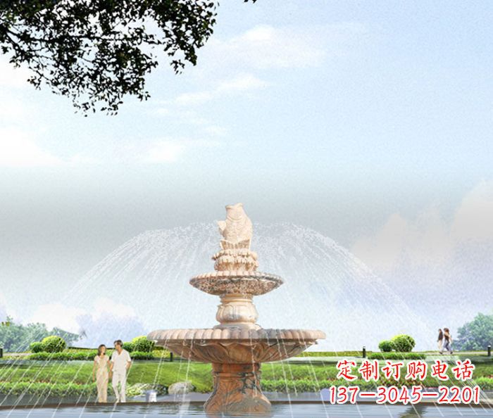 安阳晚霞红多层大型石雕喷泉 (4)