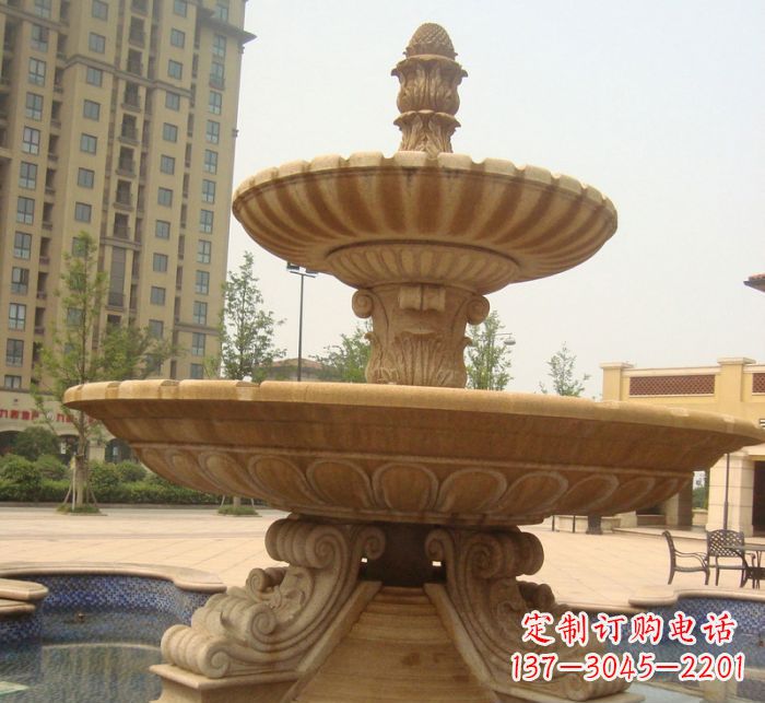 安阳晚霞红多层大型石雕喷泉 (5)