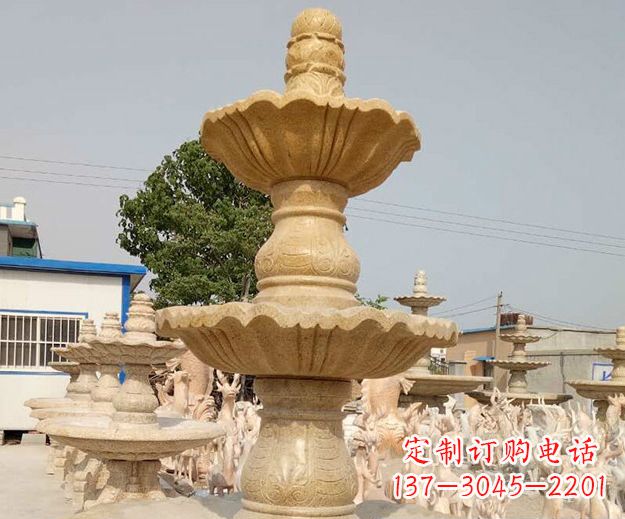 安阳晚霞红多层大型石雕喷泉 (6)