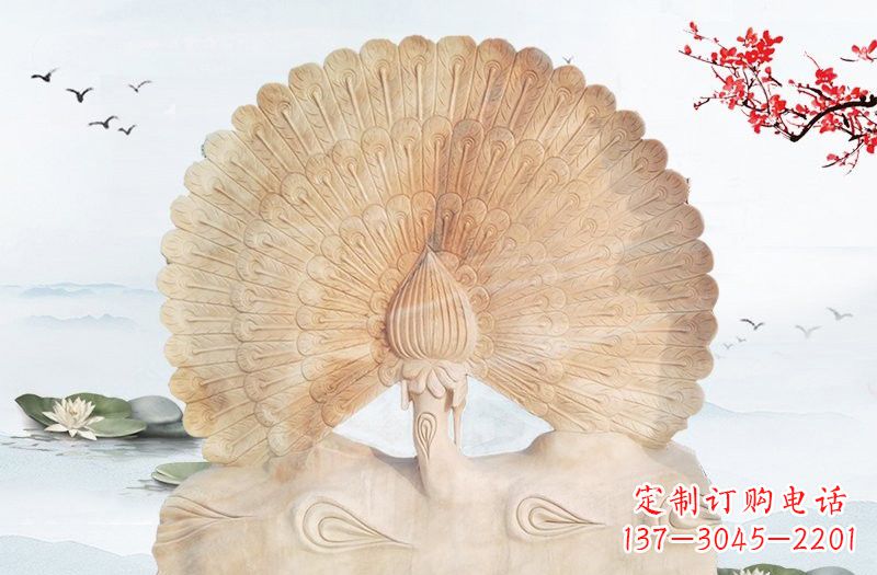 安阳晚霞红孔雀雕塑