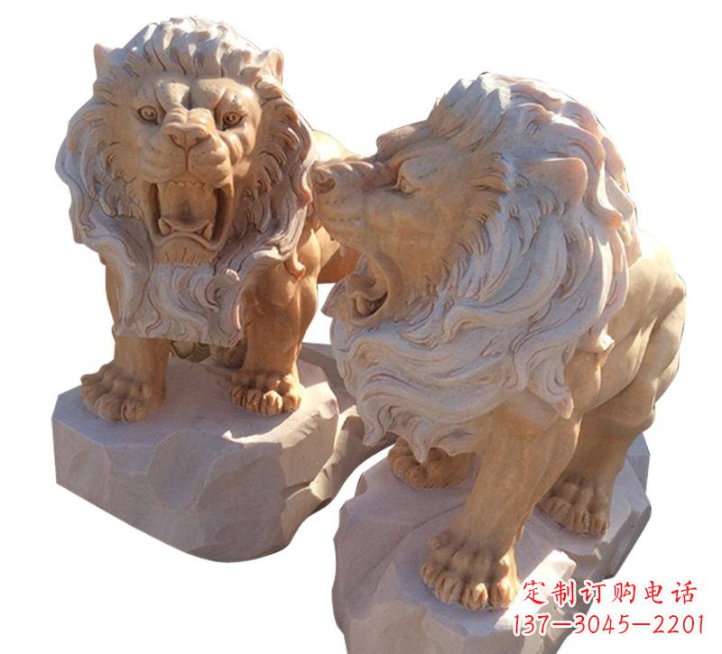 安阳晚霞红欧式西洋狮子雕塑