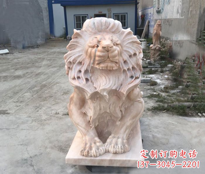 安阳晚霞红西洋欧式狮子石雕