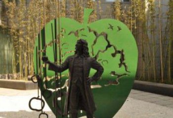 安阳苹果铜雕，传承西方经典名人物牛顿