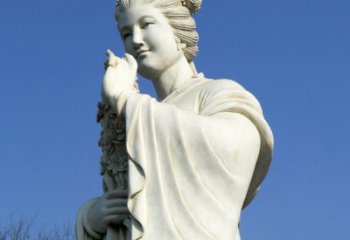 安阳十二花神之三月桃花息夫人汉白玉精美美女雕像