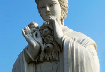 安阳石榴之美——十二花神之五月石榴李氏汉白玉古代美女雕像