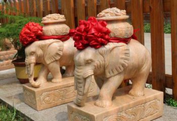 安阳把大象的能量带入家庭——石雕聚宝盆大象雕塑