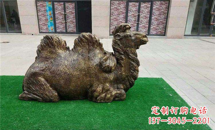 安阳卧着的骆驼动物铜雕