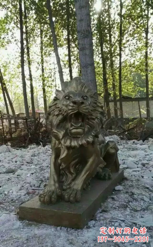 安阳卧着的西洋狮子铜雕 (2)