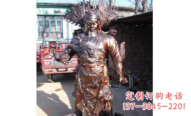 安阳武财神持刀关公铜雕 (3)