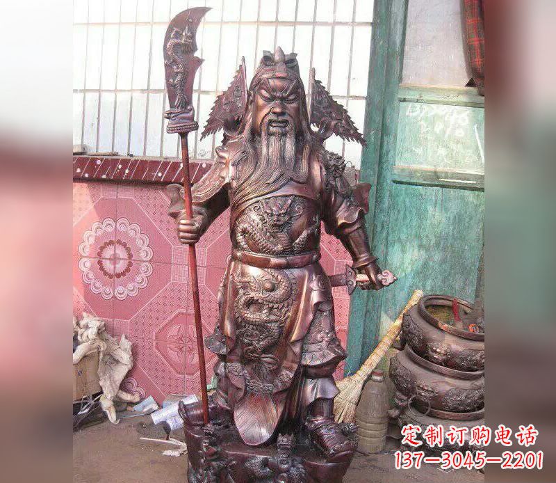 安阳武财神关公提刀铜雕