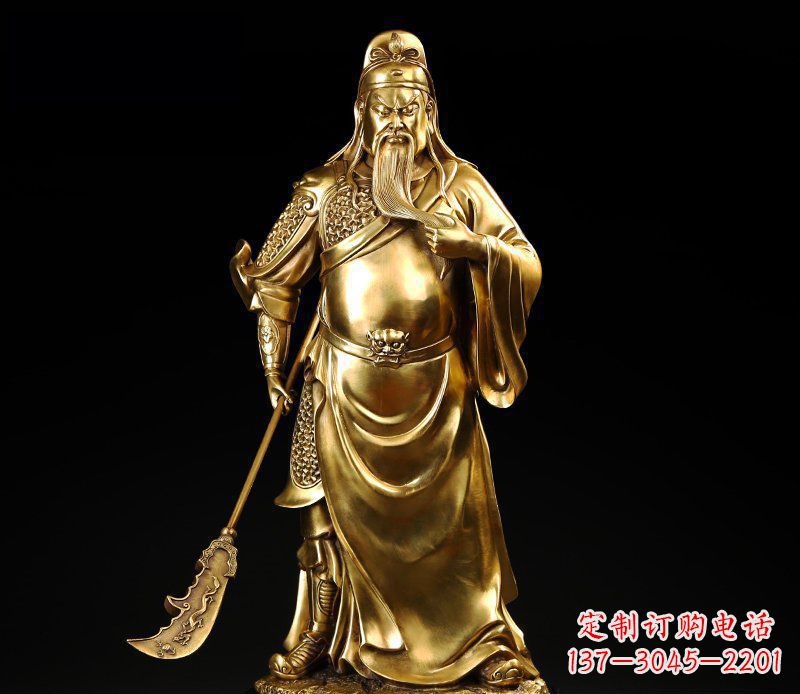安阳武圣握刀关公铜雕