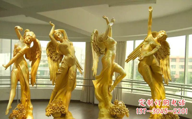 安阳舞蹈四女神玻璃钢仿铜人物雕塑
