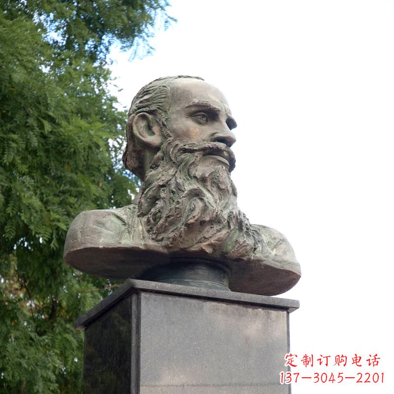 安阳西方名人俄国现实主义作家托尔斯泰胸像雕塑摆件