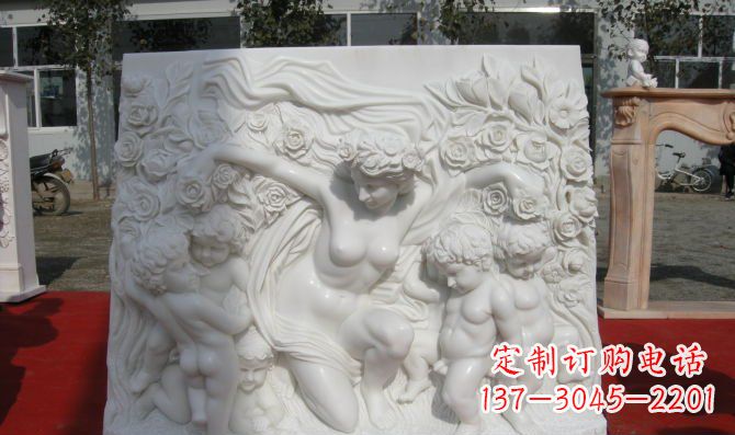 安阳西方女人与孩子汉白玉浮雕