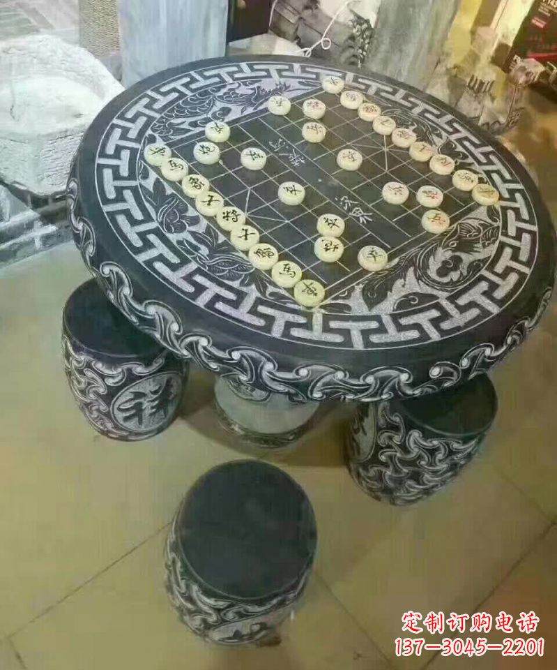 安阳下象棋石桌凳 