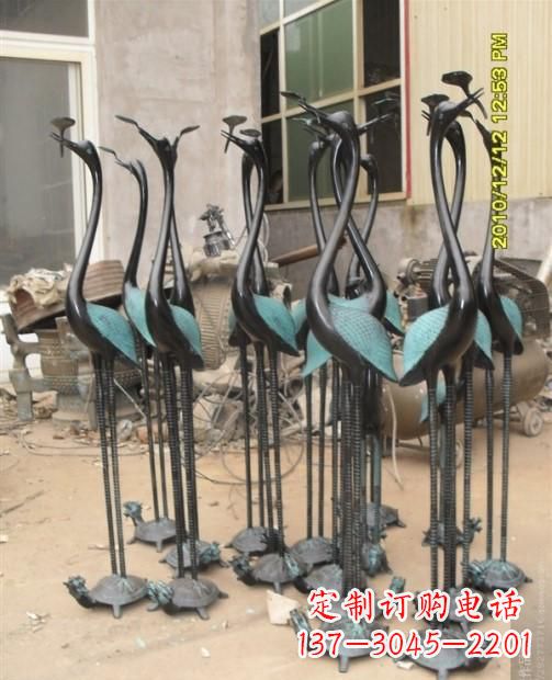 安阳仙鹤动物铜雕