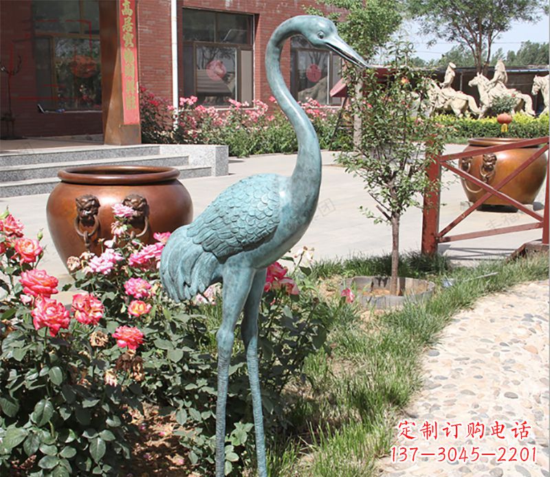 安阳仙鹤铜雕