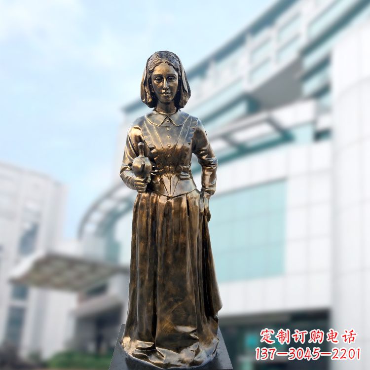 安阳现代护理教育奠基人南丁格尔玻璃钢仿铜雕像