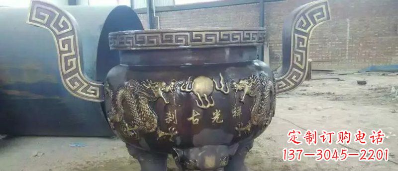 安阳祥光古刹寺庙香炉铜雕