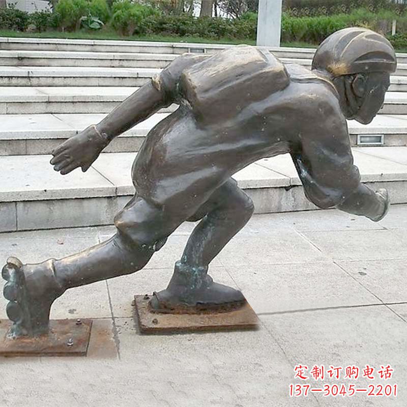 安阳小孩滑旱冰广场人物运动雕塑