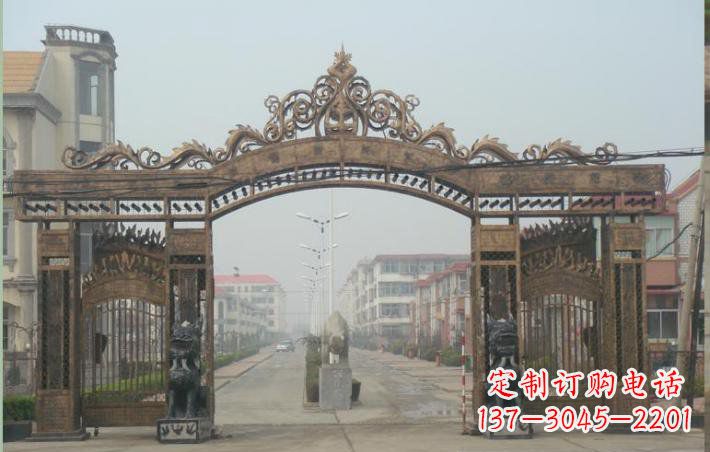 安阳小区不锈钢门口牌坊雕塑