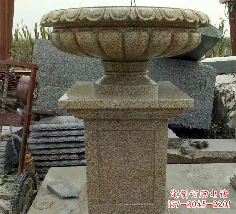 安阳小区花岗岩花盆雕塑