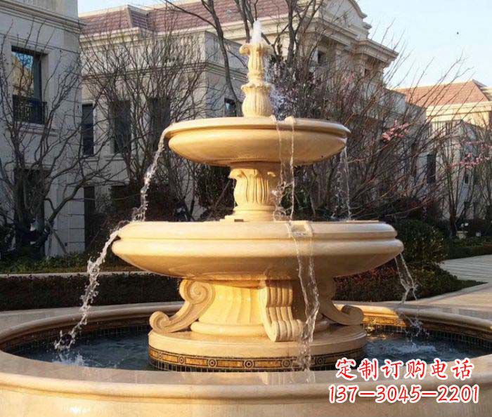 安阳小区景观晚霞红喷泉石雕