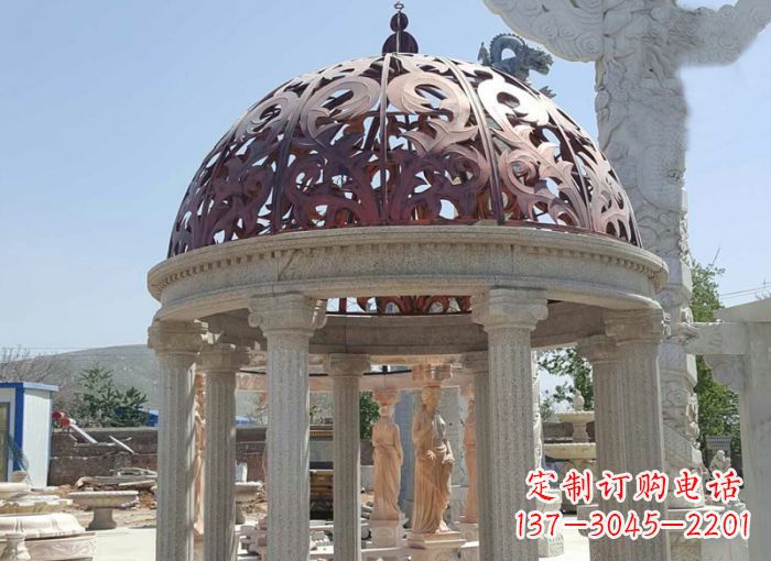 安阳小区欧式圆顶凉亭石雕 (3)