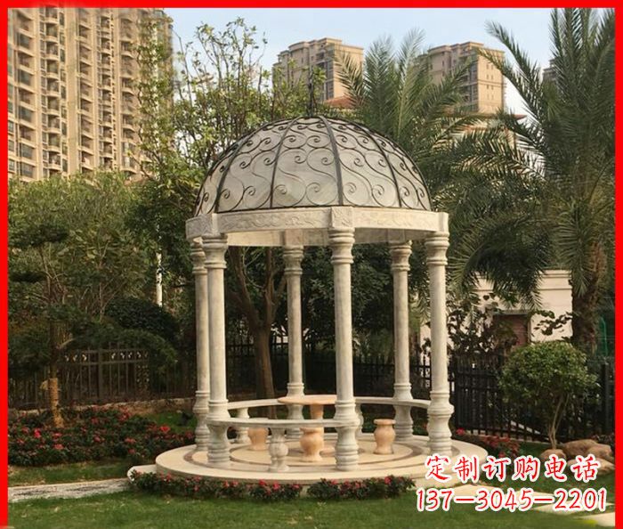 安阳小区欧式圆顶凉亭石雕 (2)