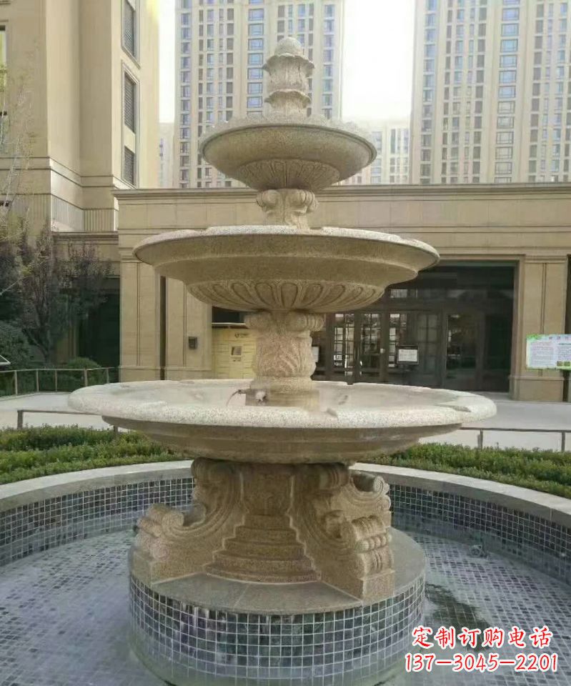 安阳小区喷泉石雕 (2)
