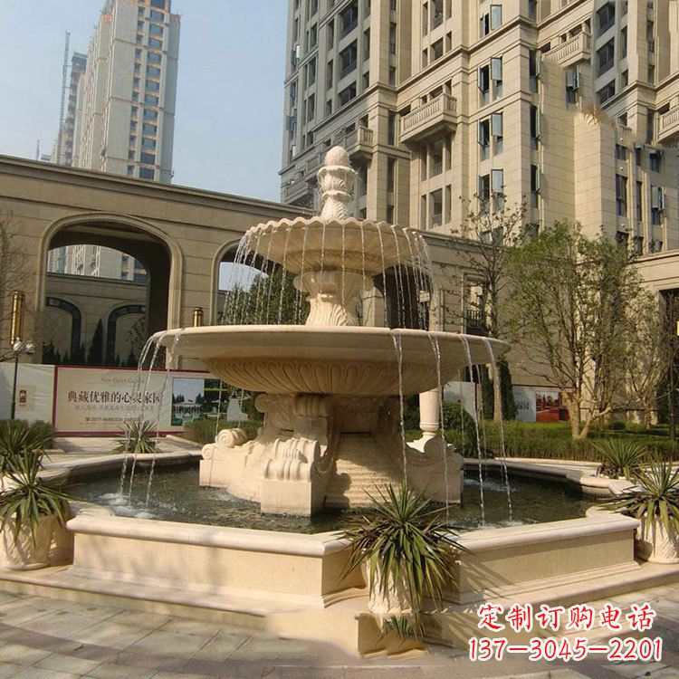 安阳小区庭院石雕欧式喷泉