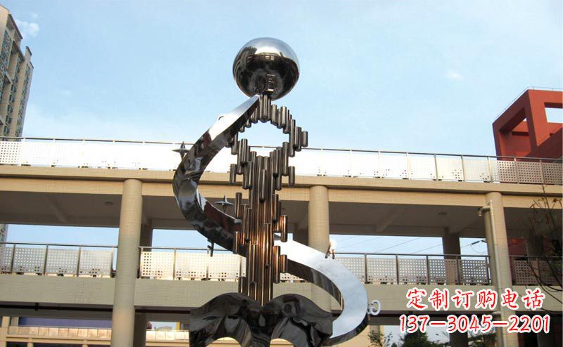 安阳校园不锈钢抽象钥匙和书籍雕塑