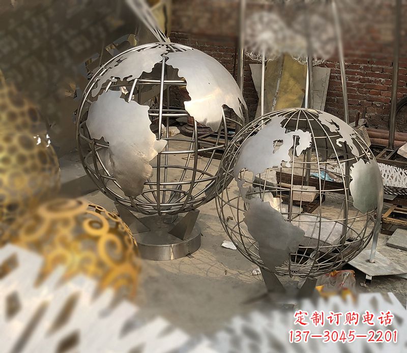 安阳校园不锈钢地球仪雕塑112