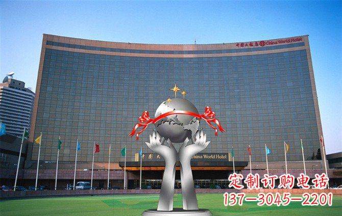 安阳校园不锈钢双手捧地球雕塑