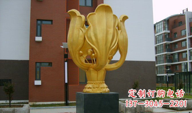 安阳校园不锈钢紫荆花雕塑