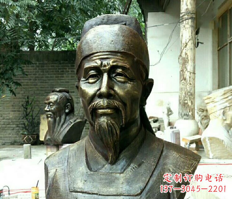 安阳校园杜甫胸像铜雕